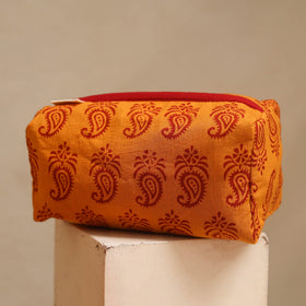 Orange - handmade cotton toiletry bags (set of 3) 06