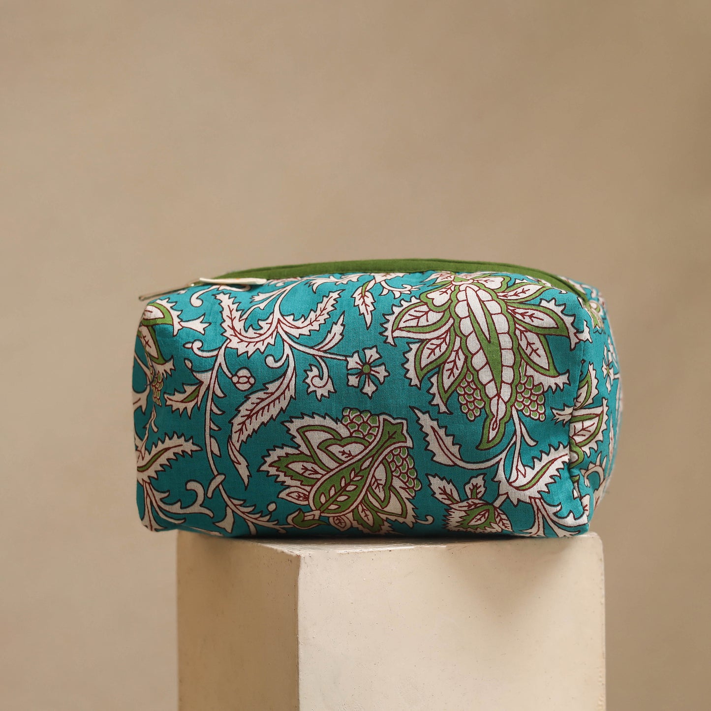 Green - handmade cotton toiletry bags (set of 3) 09