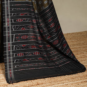 Brown - handloom cotton khandua ikat saree 24 - handcrafted