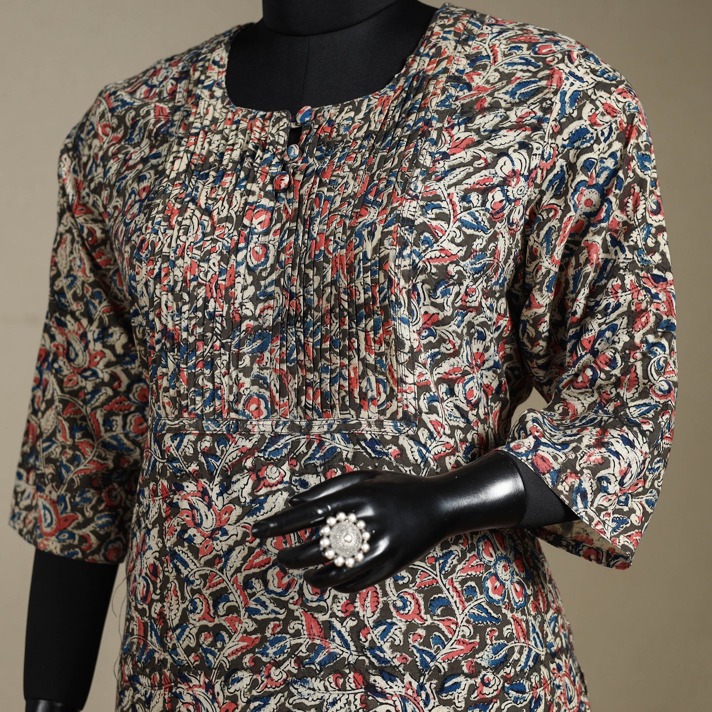 Multicolor - pedana natural dyed cotton straight pintuck