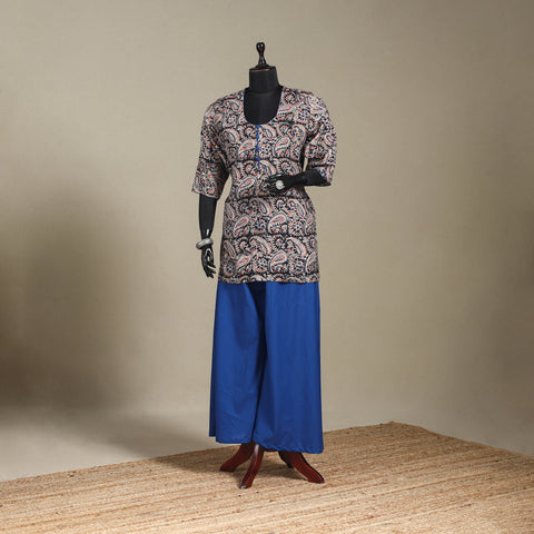 Black - pedana natural dyed cotton short kalamkari kurta 04