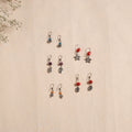 Multicolor - handmade german silver bead work earrings (set
