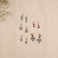 Multicolor - handmade german silver bead work earrings (set