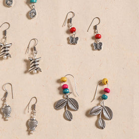 Multicolor - handmade german silver bead work earrings (set