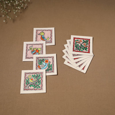Multicolor - Madhubani Handpainted Wall Decor Cards (Set of 10) 08