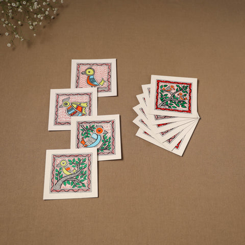 Multicolor - Madhubani Handpainted Wall Decor Cards (Set of 10) 08