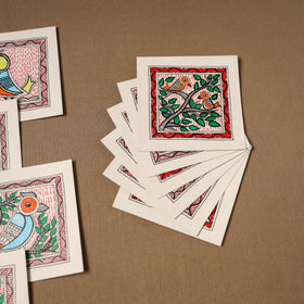 Multicolor - Madhubani Handpainted Wall Decor Cards (Set of 10) 08
