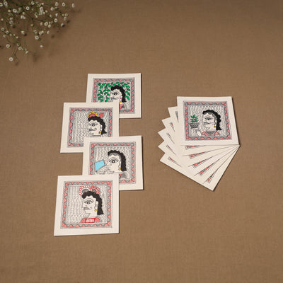 Multicolor - Madhubani Handpainted Wall Decor Cards (Set of 10) 09