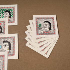 Multicolor - Madhubani Handpainted Wall Decor Cards (Set of 10) 09