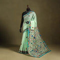 Green - Chanderi Silk Hand Embroidery Phulkari Saree 10
