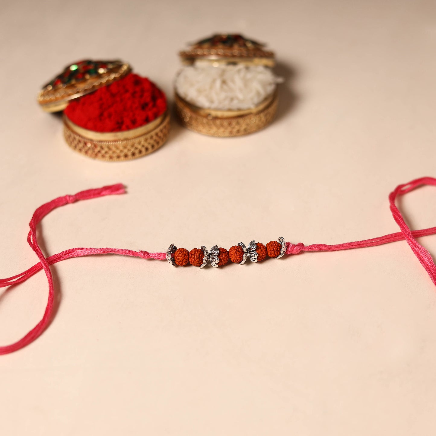 Handmade Rudraksh Work Rakhi