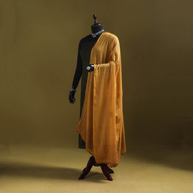 Yellow - kota doria cotton hand embroidered lucknowi