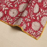 Red - Hand Embroidered Floral Cotton Reversible Table Mat 71