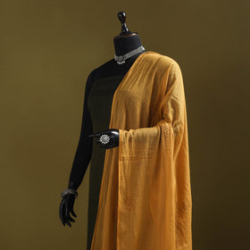 Yellow - kota doria cotton hand embroidered lucknowi