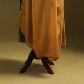 Yellow - kota doria cotton hand embroidered lucknowi