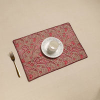 Brown - Hand Embroidered Floral Cotton Reversible Table Mat 73