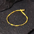 Yellow - odisha dokra threadwork tribal anklet 02