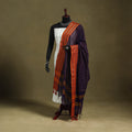 Purple - dharwad cotton dupatta with zari border 09