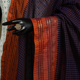 Purple - dharwad cotton dupatta with zari border 09