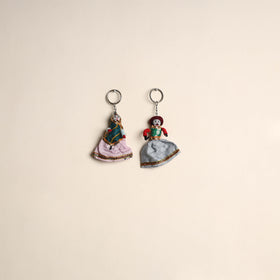 Multicolor - Rajasthani Puppet Couple Handmade Keychain (Set of 2) 02