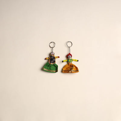Multicolor - Rajasthani Puppet Couple Handmade Keychain (Set of 2) 04