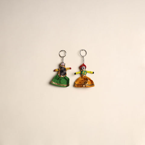 Multicolor - Rajasthani Puppet Couple Handmade Keychain (Set of 2) 04