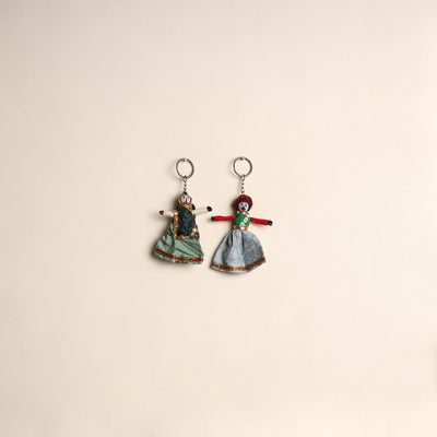 Multicolor - Rajasthani Puppet Couple Handmade Keychain (Set of 2) 05