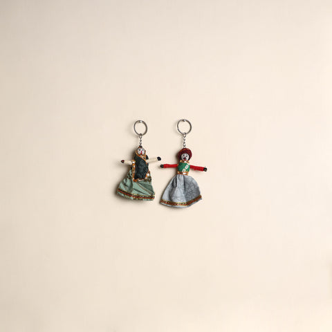 Multicolor - Rajasthani Puppet Couple Handmade Keychain (Set of 2) 05