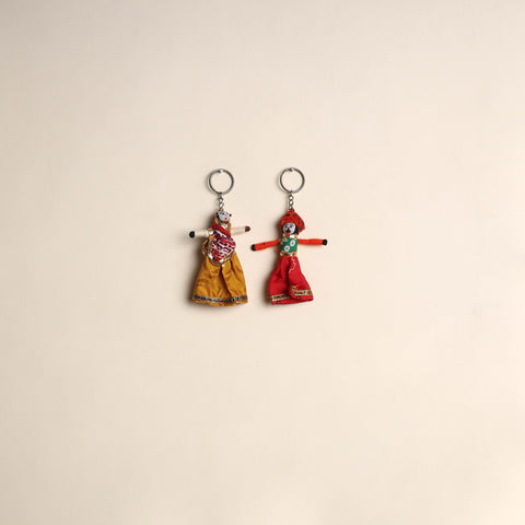Multicolor - Rajasthani Puppet Couple Handmade Keychain (Set of 2) 06