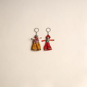 Multicolor - Rajasthani Puppet Couple Handmade Keychain (Set of 2) 06