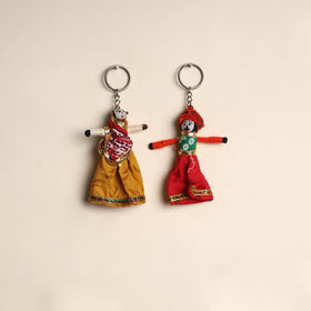 Multicolor - Rajasthani Puppet Couple Handmade Keychain (Set of 2) 06