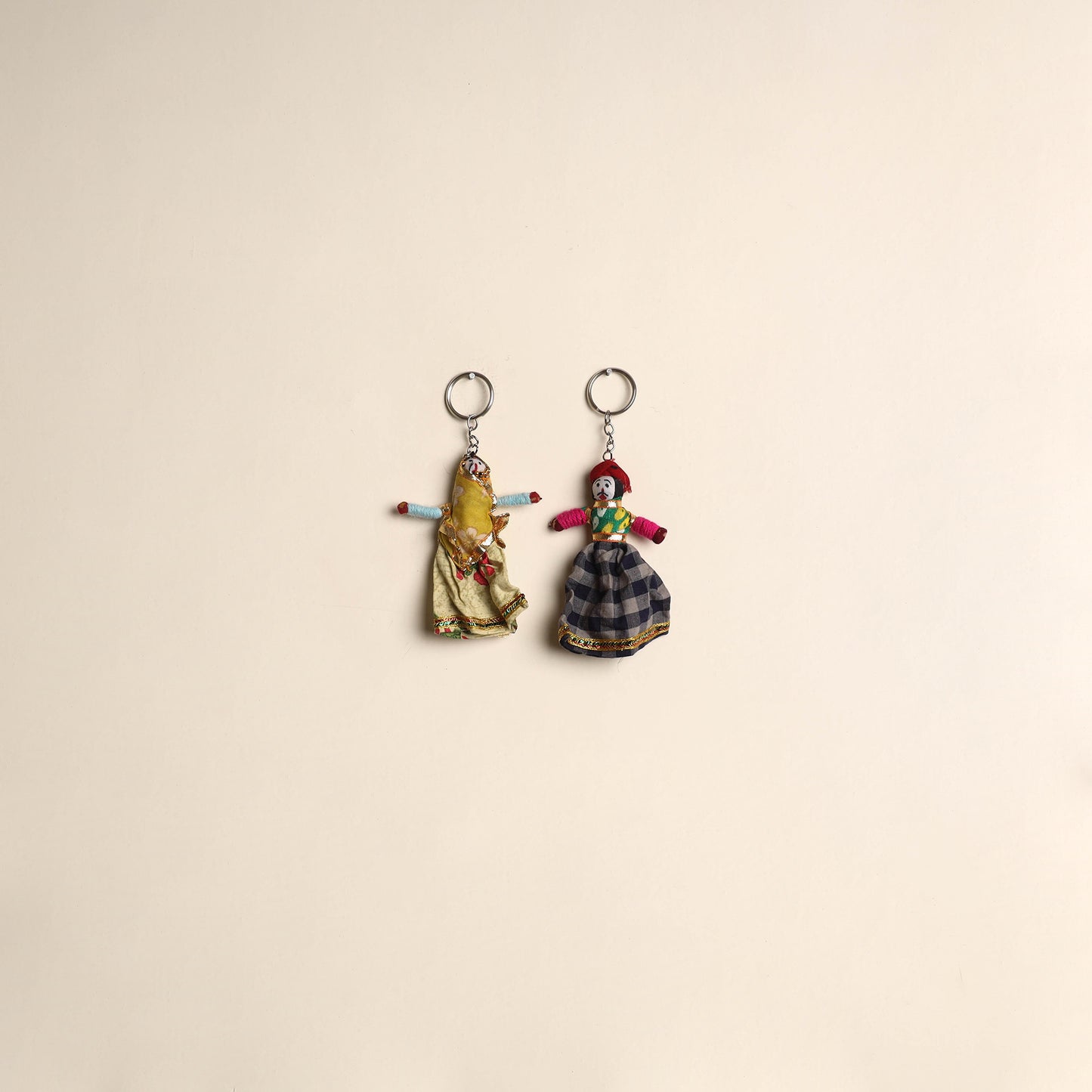 Multicolor - Rajasthani Puppet Couple Handmade Keychain (Set of 2) 09