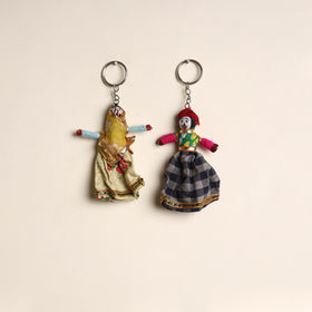 Multicolor - Rajasthani Puppet Couple Handmade Keychain (Set of 2) 09
