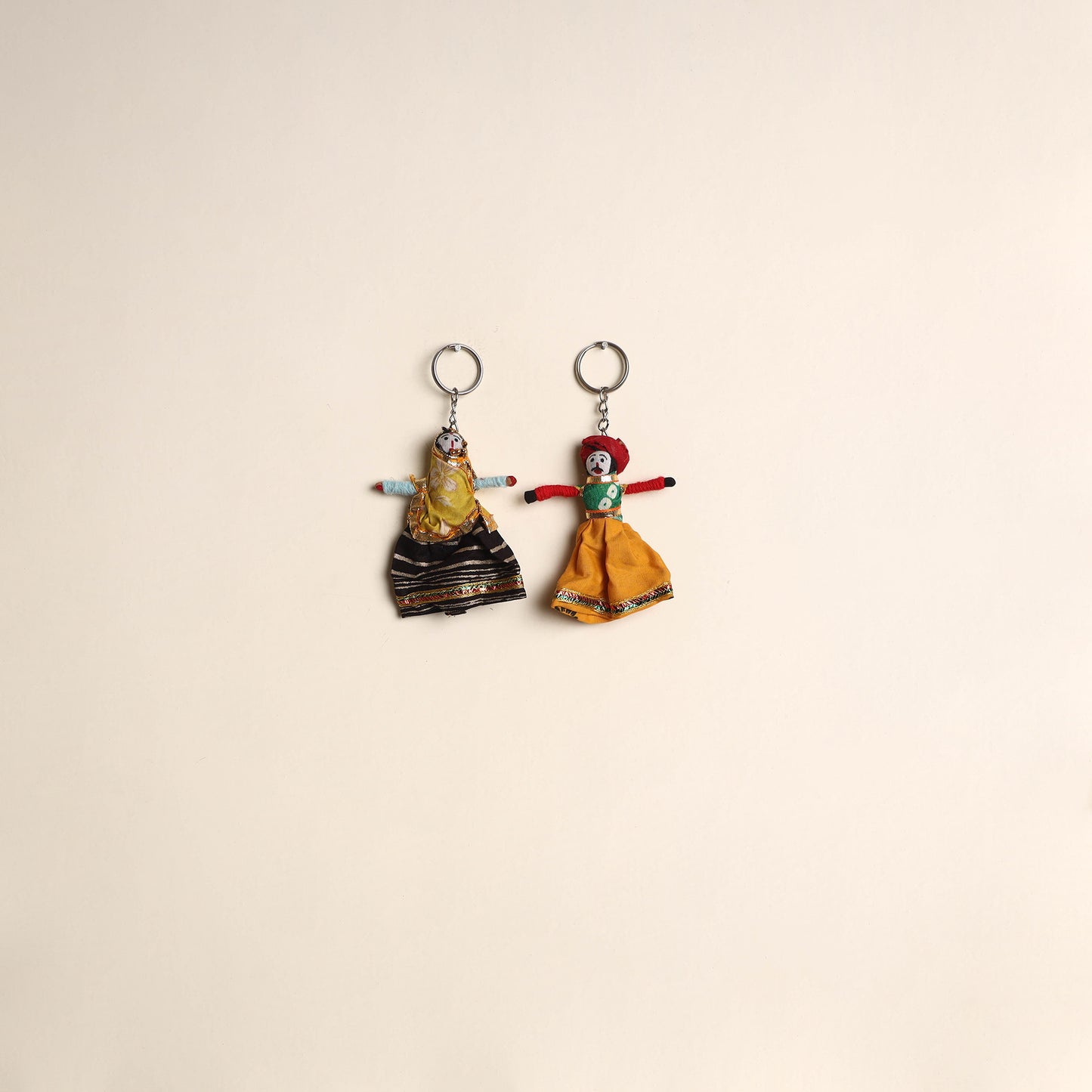 Multicolor - Rajasthani Puppet Couple Handmade Keychain (Set of 2) 10