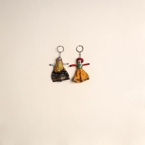 Rajasthani Puppet Couple Handmade Keychain (Set of 2) 10
