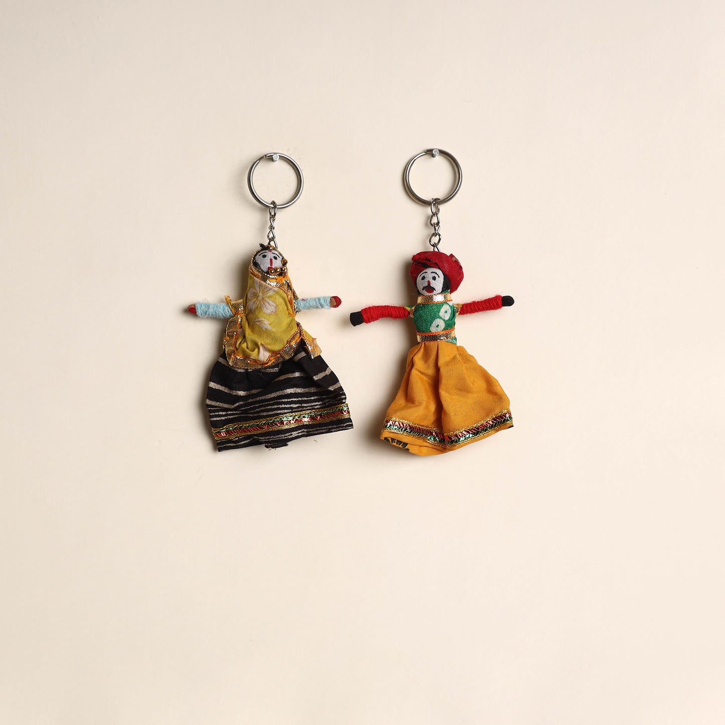 Multicolor - Rajasthani Puppet Couple Handmade Keychain (Set of 2) 10