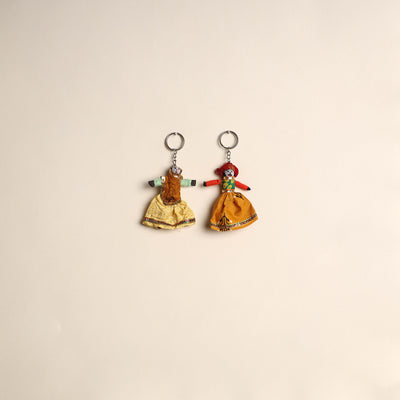 Multicolor - Rajasthani Puppet Couple Handmade Keychain (Set of 2) 11