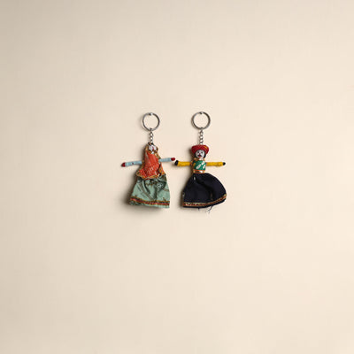 Multicolor - Rajasthani Puppet Couple Handmade Keychain (Set of 2) 14