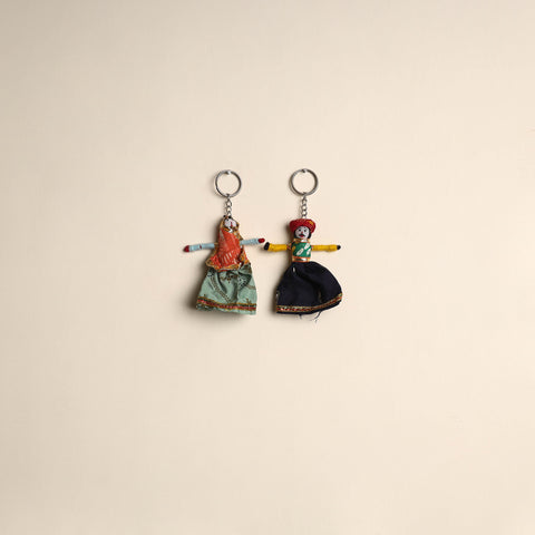 Multicolor - Rajasthani Puppet Couple Handmade Keychain (Set of 2) 14