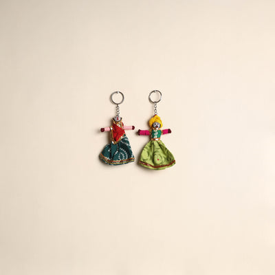 Multicolor - Rajasthani Puppet Couple Handmade Keychain (Set of 2) 15