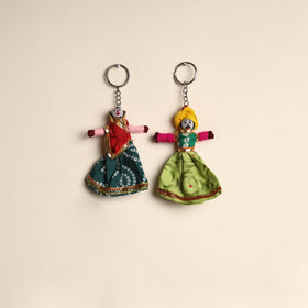 Multicolor - Rajasthani Puppet Couple Handmade Keychain (Set of 2) 15