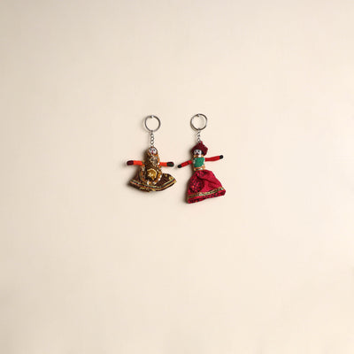 Multicolor - Rajasthani Puppet Couple Handmade Keychain (Set of 2) 16