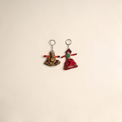 Multicolor - Rajasthani Puppet Couple Handmade Keychain (Set of 2) 16