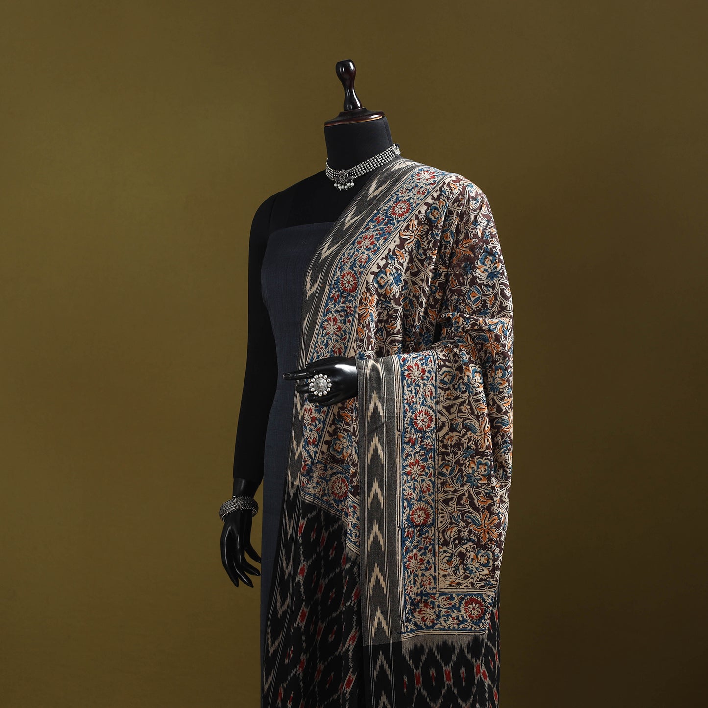 Multicolor - natural dyed kalamkari cotton dupatta