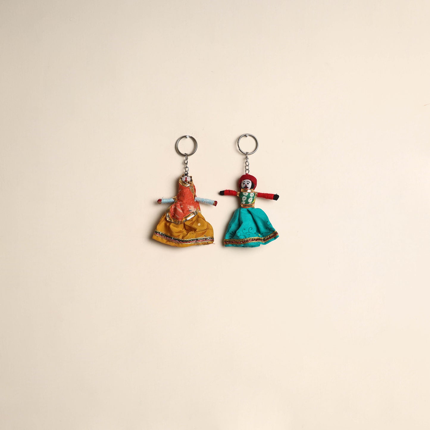Multicolor - Rajasthani Puppet Couple Handmade Keychain (Set of 2) 17