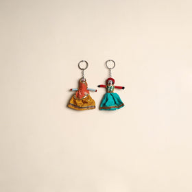 Multicolor - Rajasthani Puppet Couple Handmade Keychain (Set of 2) 17