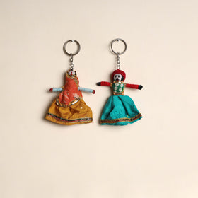 Multicolor - Rajasthani Puppet Couple Handmade Keychain (Set of 2) 17