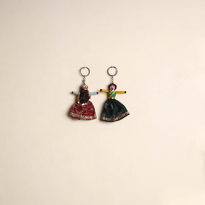 Multicolor - Rajasthani Puppet Couple Handmade Keychain (Set of 2) 19
