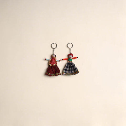 Multicolor - Rajasthani Puppet Couple Handmade Keychain (Set of 2) 20