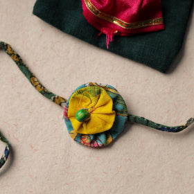  Handcrafted Flower Bead Work Fabart Rakhi 21 
